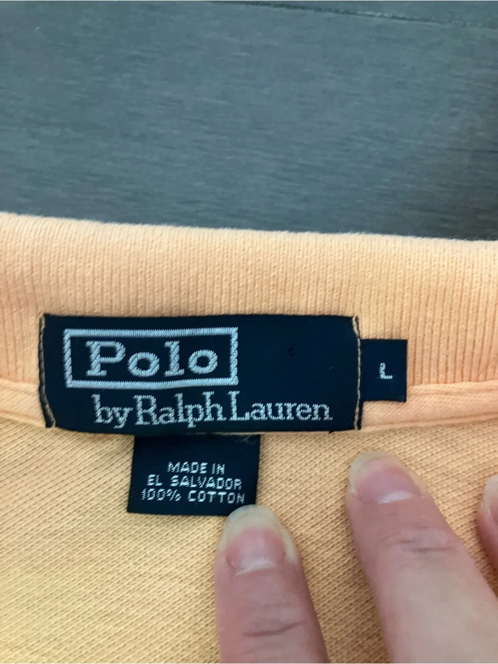 Ralph Lauren Men's L Peach Polo 100% Cotton